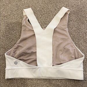 Lululemon White and Tan Sports Bra